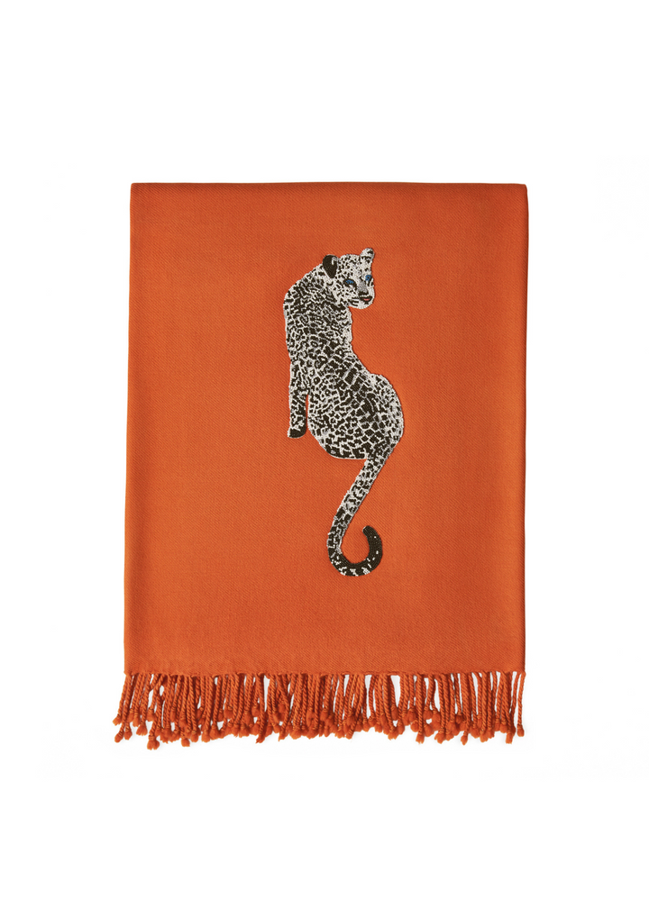 Leopard Embellished Throw