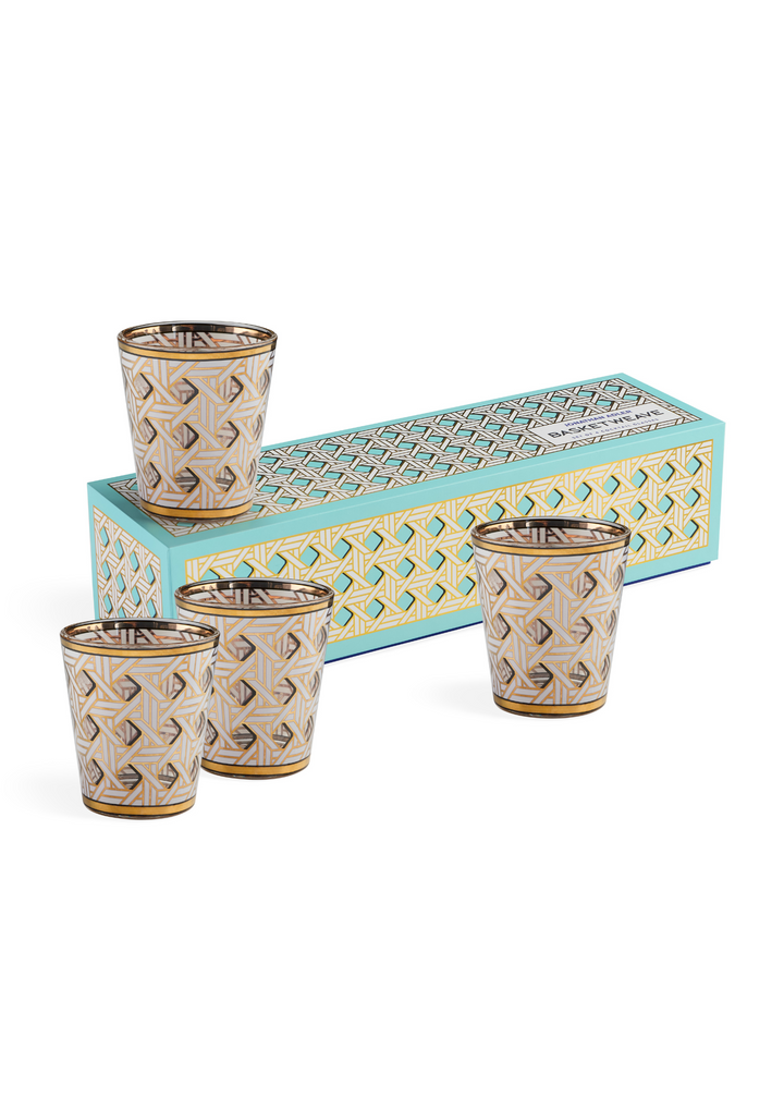 Basketweave Glassware Set