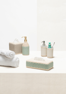 Antibes Leather & Rattan Tissue Holder Rectangular