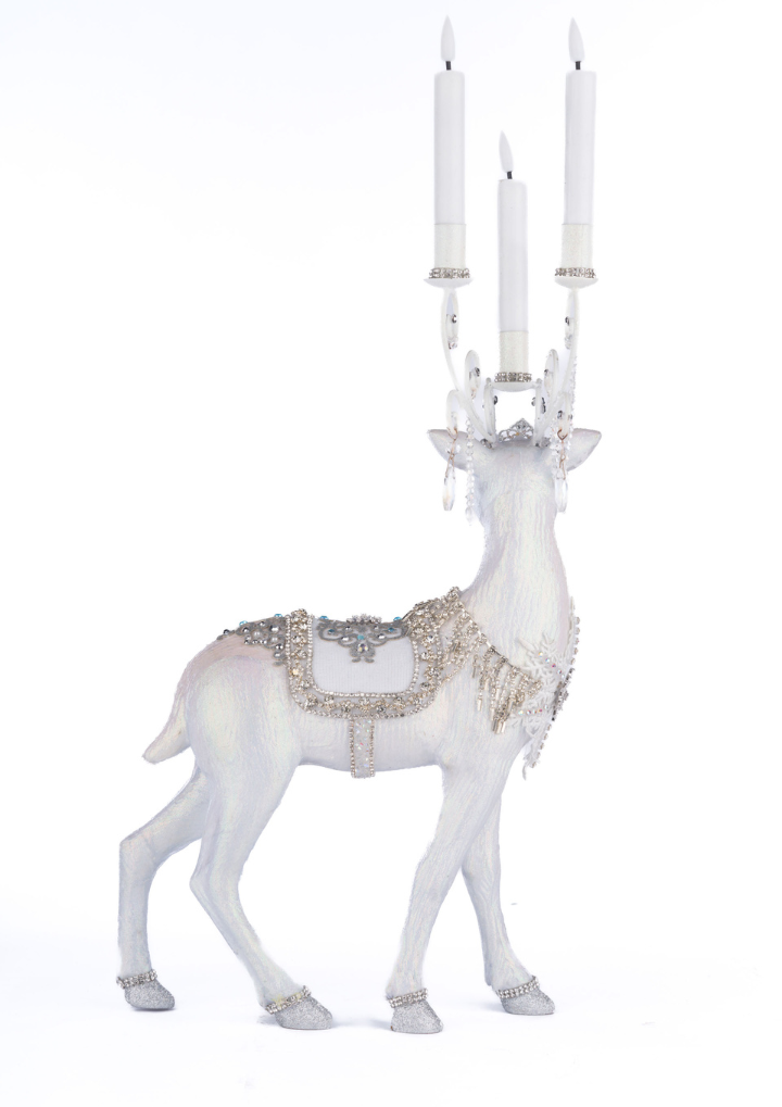 Crystal Christmas Standing Deer Candleholder