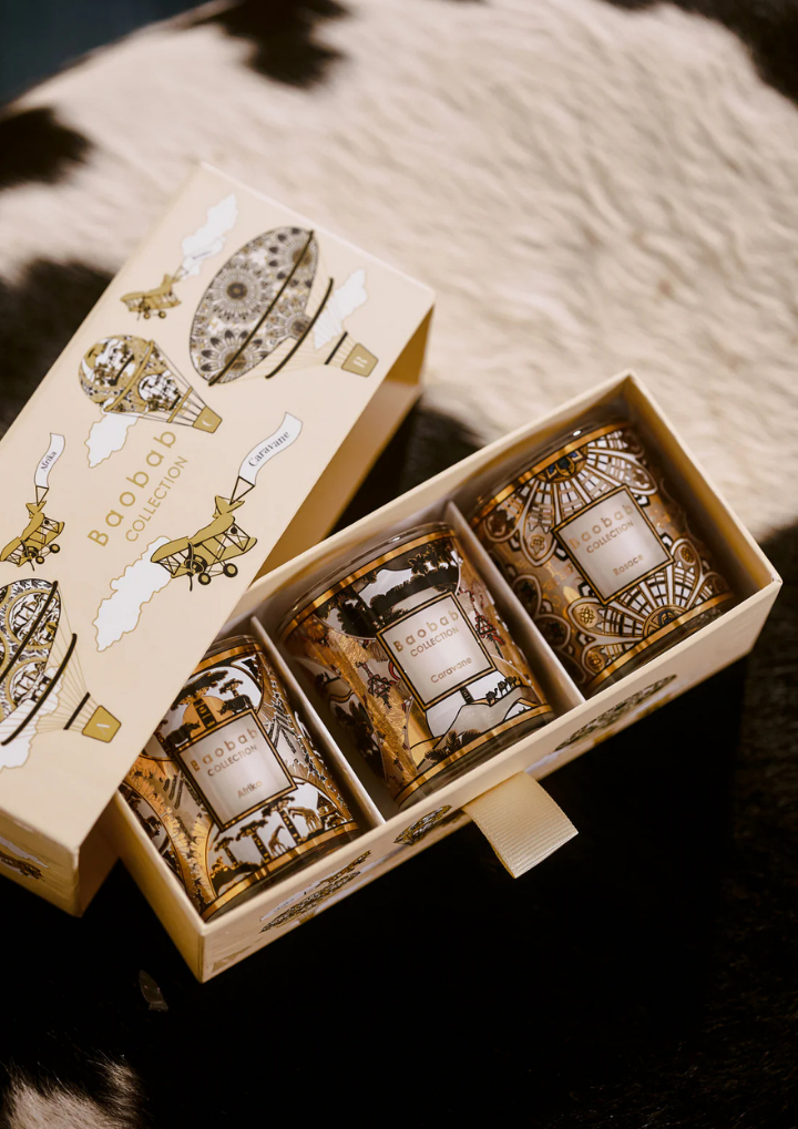 Trio Travel Candles Rosace-Caravane-Afrika