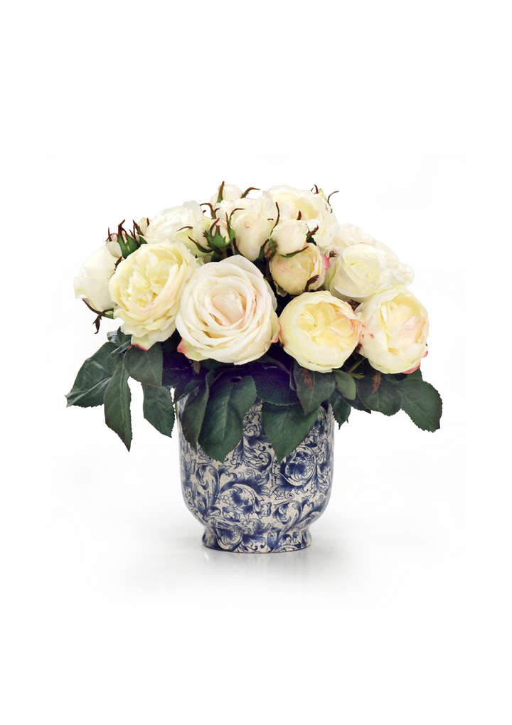 MIXED ROSE IN CACHE POT