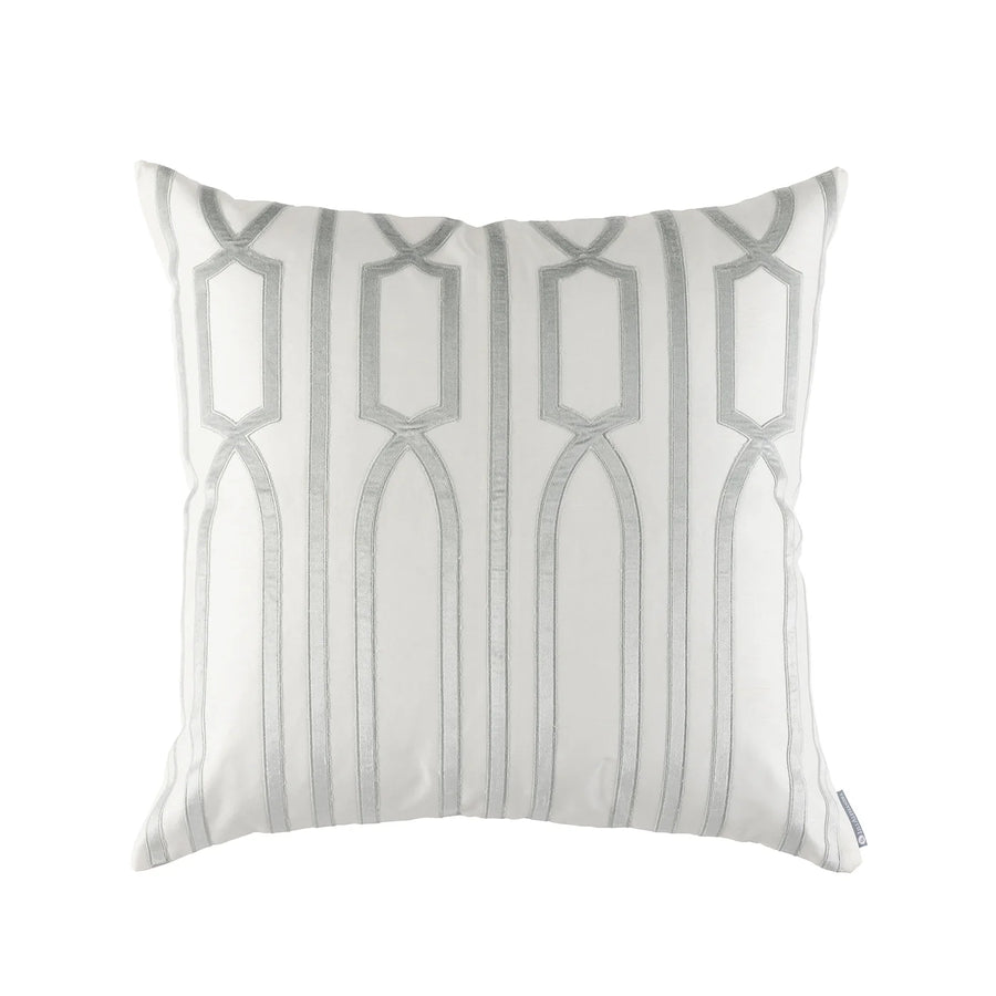 Trey Square Pillow Ivory / Aquamarine