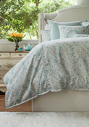 Milan Duvet Cover Spa Faded Damask Venetian Linen