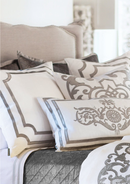 Mozart Square Pillow White Steel