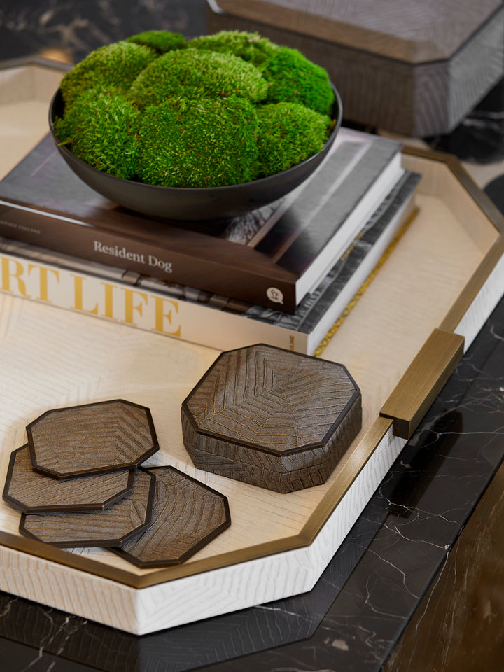 Elemental Coasters, set of 4 - Bronze