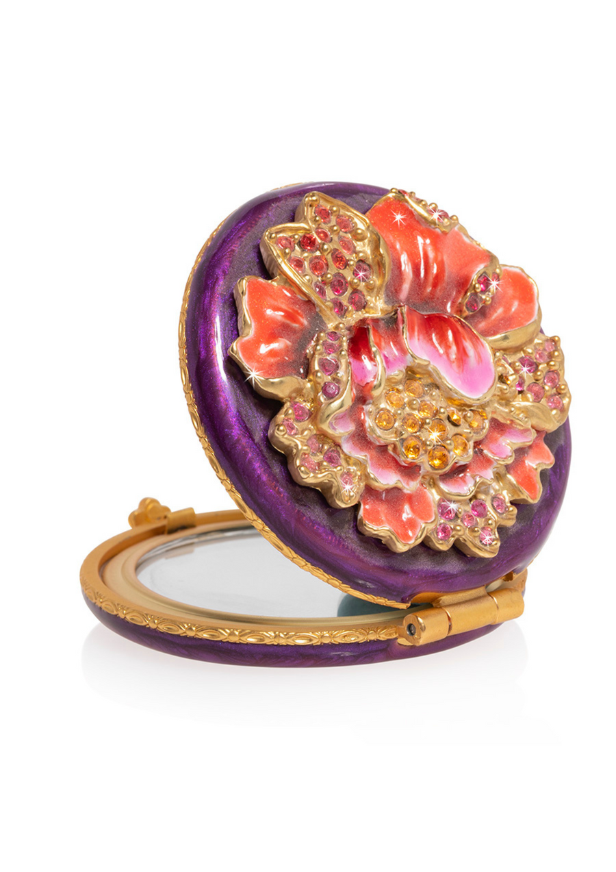 Angela Floral Round Compact