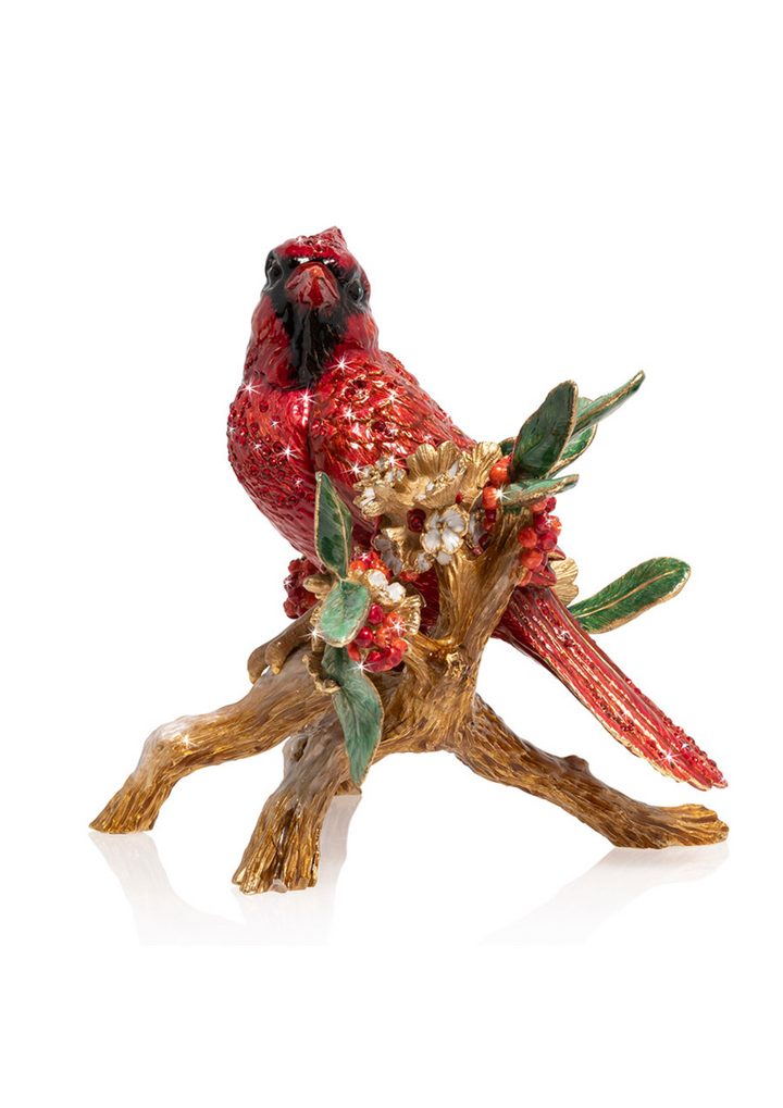 Red Cardinal On Branch Figurine