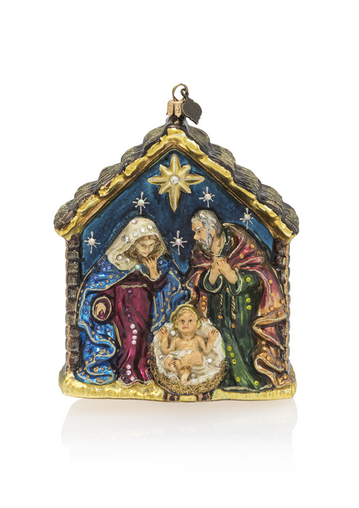 Holy Family Glass Ornament