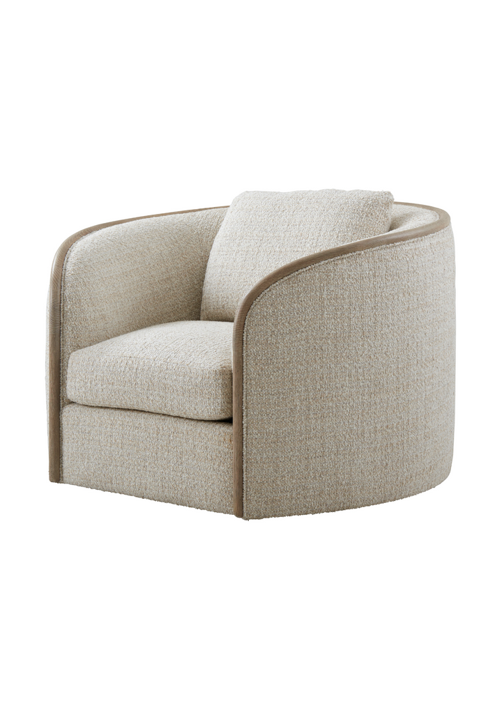 Toulon Chalk Tweed Swivel Chair