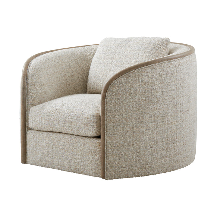 Toulon Chalk Tweed Swivel Chair