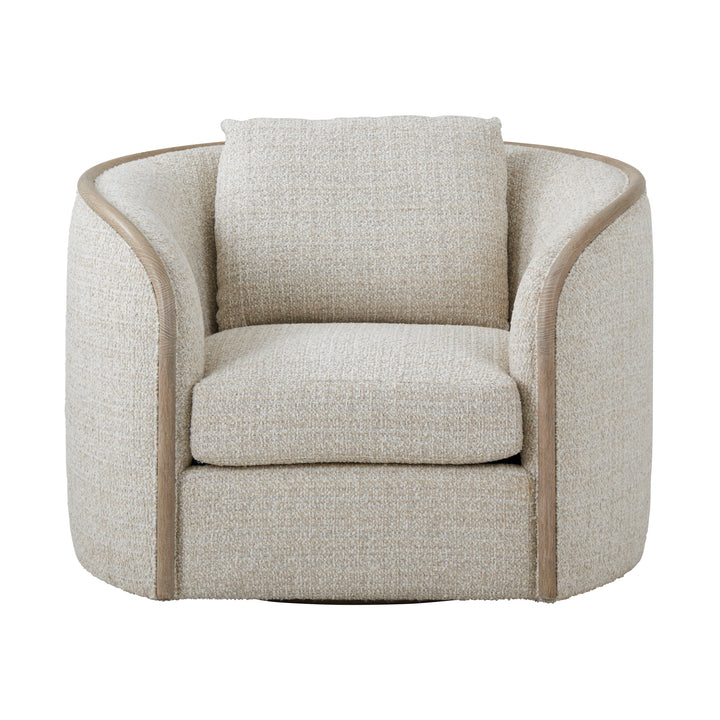 Toulon Chalk Tweed Swivel Chair