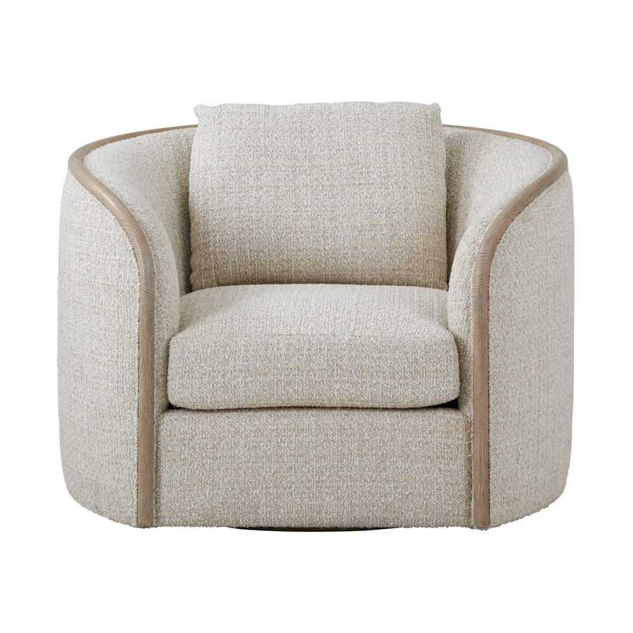 Toulon Chalk Tweed Swivel Chair