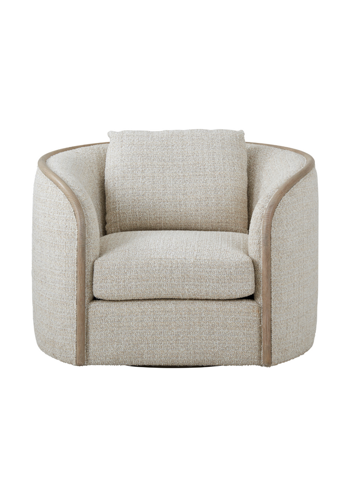 Toulon Chalk Tweed Swivel Chair