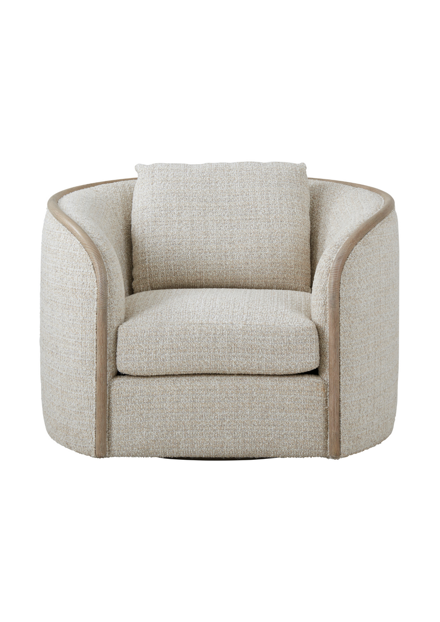 Toulon Chalk Tweed Swivel Chair