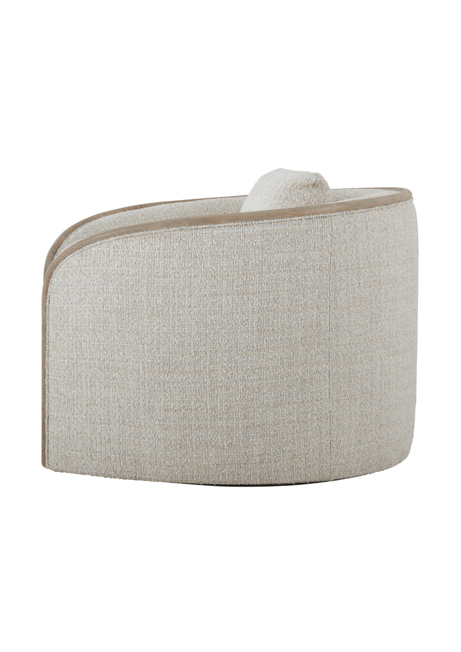 Toulon Chalk Tweed Swivel Chair