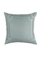 Jana Euro Pillow Sky Linen/ Sky Matte Velvet Applique