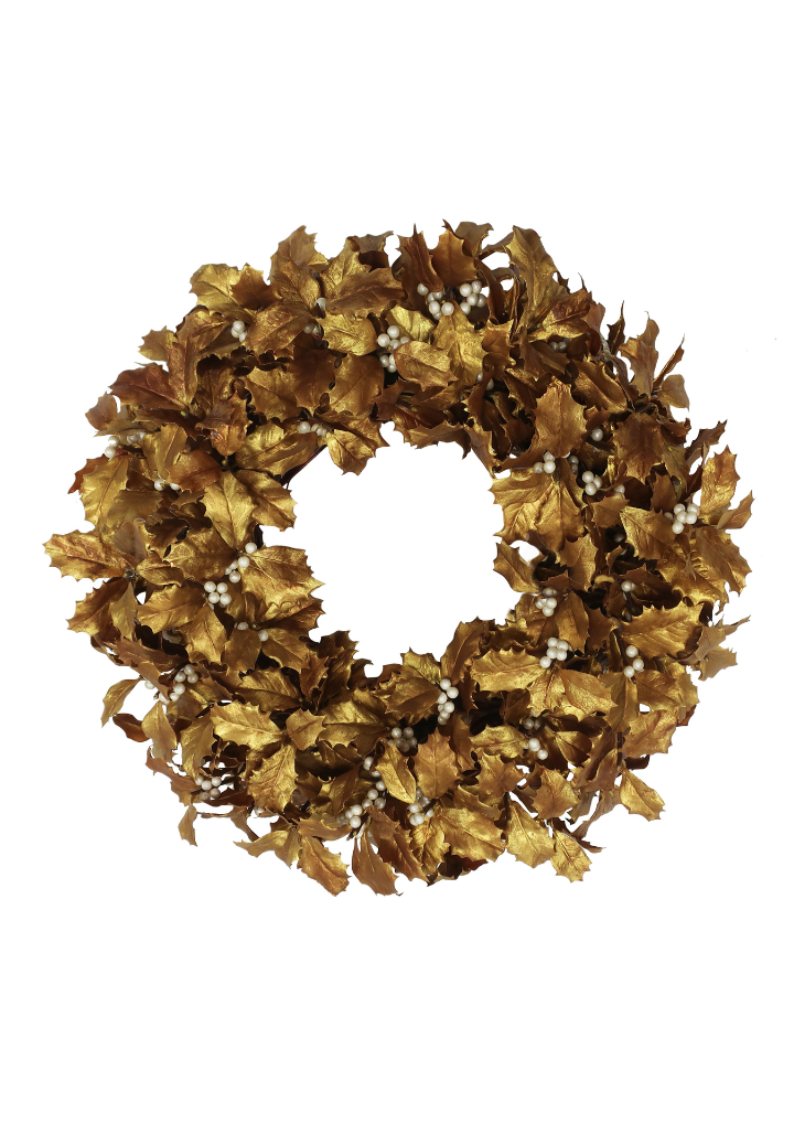 Golden Holly Wreath