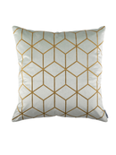 Cube Square Pillow Aquamarine / Gold