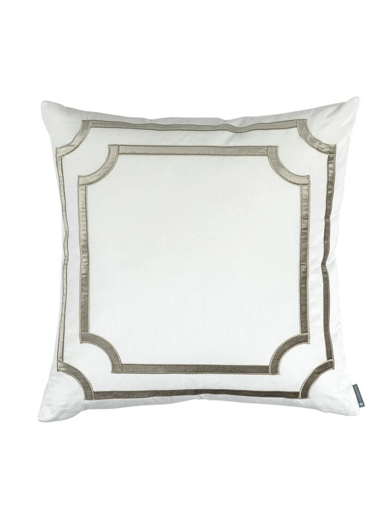 Soho Euro Pillow Ivory Matte Velvet Fawn Matte Velvet