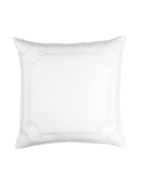 Jana Euro Pillow White Linen/ White Matte Velvet Applique