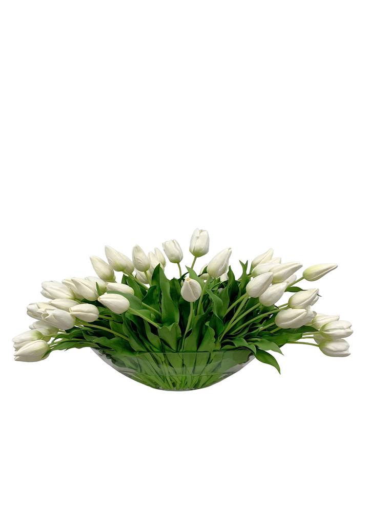 Mix Tulip in Boat Glass 19 &#34;
