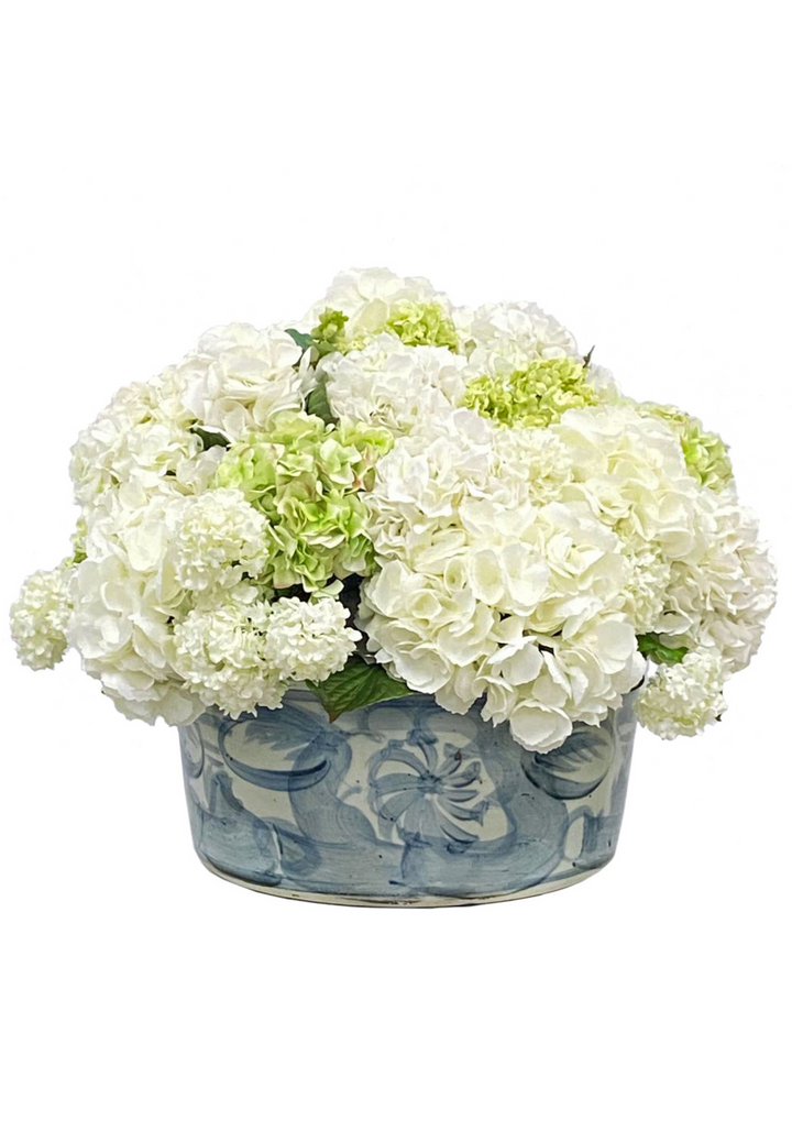 Mixed Hydrangea in Ceramic Pot