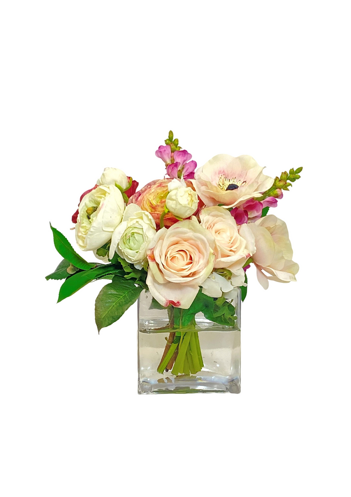 Mix Floral in Cube Glass 12 &#34;