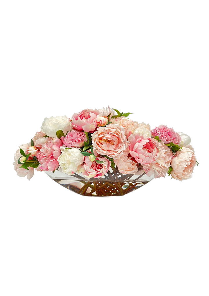 Peony in Boat Glass