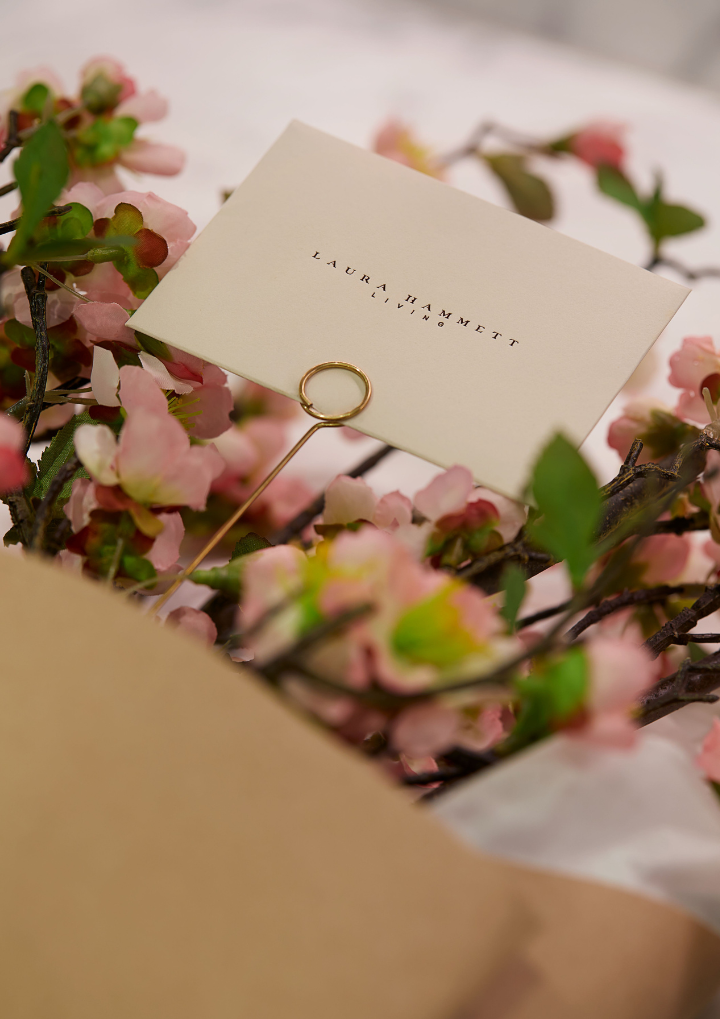White Peach Blossom Spray - Large