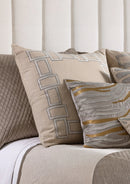 Peru Euro Border Pillow Dark Sand / Platinum