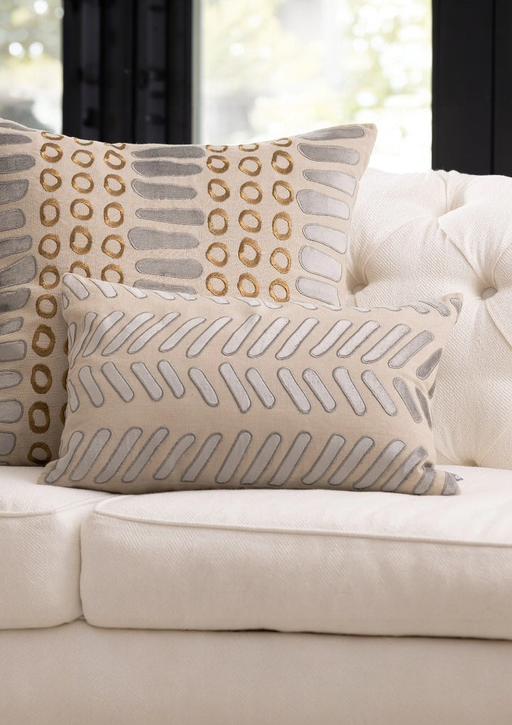 Peru Rectangle Pillow Dark Sand / Platinum