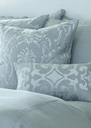Louie Square Pillow Sky Linen / Sky Matte Velvet Applique